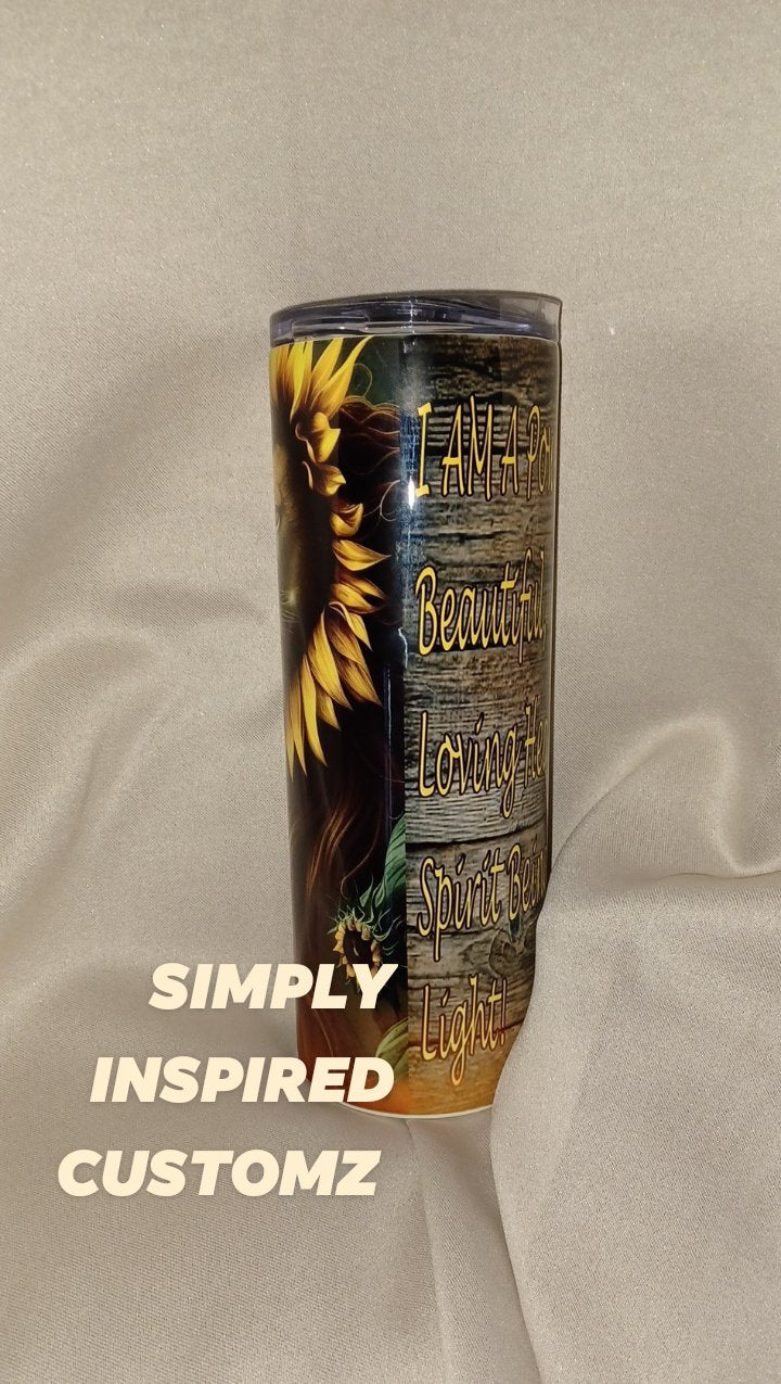 Sunflower, Lion, Affirmation [I am strong, I am magnificent I am blessed