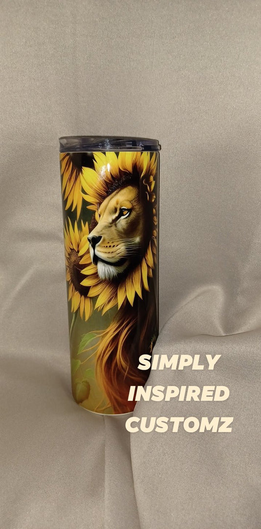 Sunflower, Lion, Affirmation [I am strong, I am magnificent I am blessed